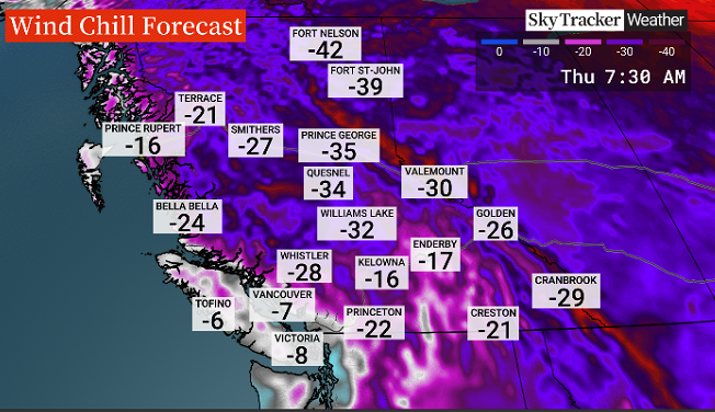 A look at the temperatures on Thursday.