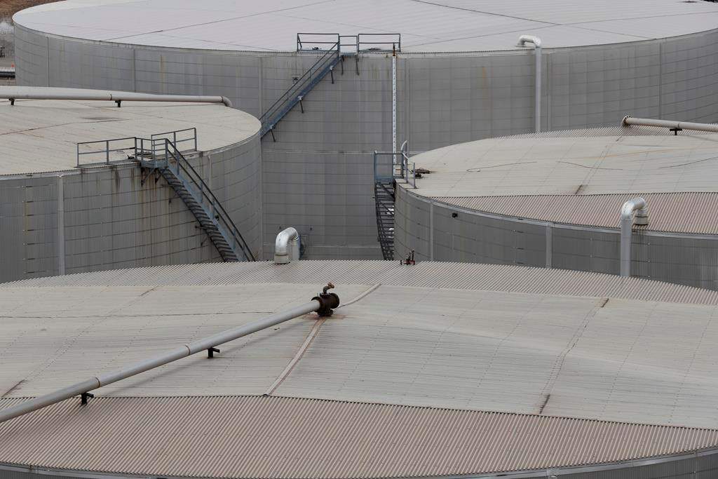 Storage is shown at the Marathon Petroleum Corp. refinery in Detroit, Tuesday, April 21, 2020. The Canadian Association of Petroleum Producers says it expects investment in oil and natural gas production in this country to hit $40 billion this year.