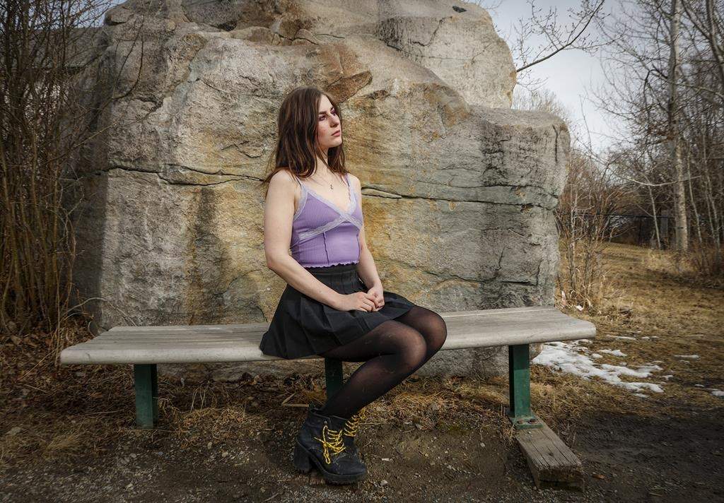 Ophelia Cara (also Ophelia Black) is shown in Calgary, Thursday, March 17, 2022. A judge has granted an interim injunction to the Calgary woman allowing her to continue taking a potent opioid three times a day.