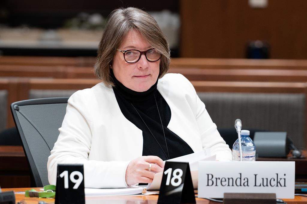 RCMP Commissioner Brenda Lucki waits to appear before the Special Committee on Canada-People's Republic of China Relationship (CACN) on Parliament Hill in Ottawa on Monday, Feb. 6, 2023. 