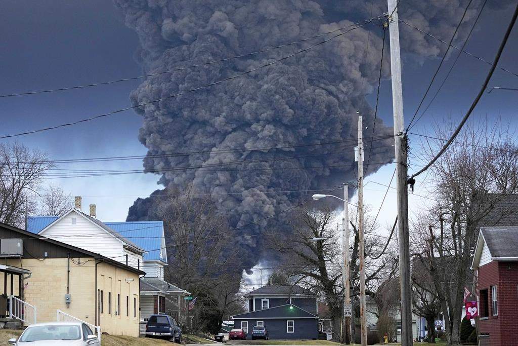 A plume of black smoke.