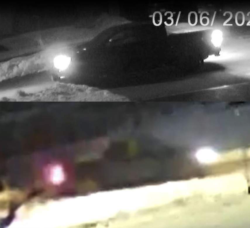 Surveillance images of the suspect vehicle as seen during the March 6 incident in Plattsville in Blandford-Blenheim Township.
