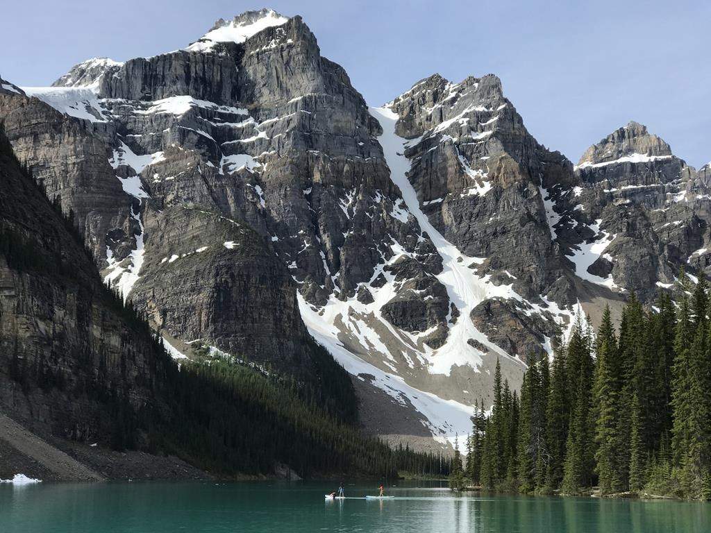 Moraine Lake in Banff National Park is shown in Lake Louise, Alta., in June 2020. Parks Canada has closed a popular trail in Banff due to grizzly bear activity. THE CANADIAN PRESS/Jonathan Hayward.