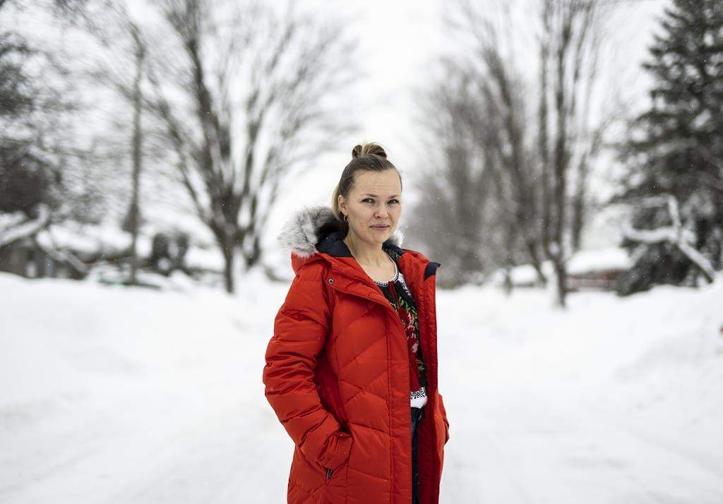 Oleksandra Verovkina is shown outside her home in Ottawa, on Monday, Jan. 30, 2023.