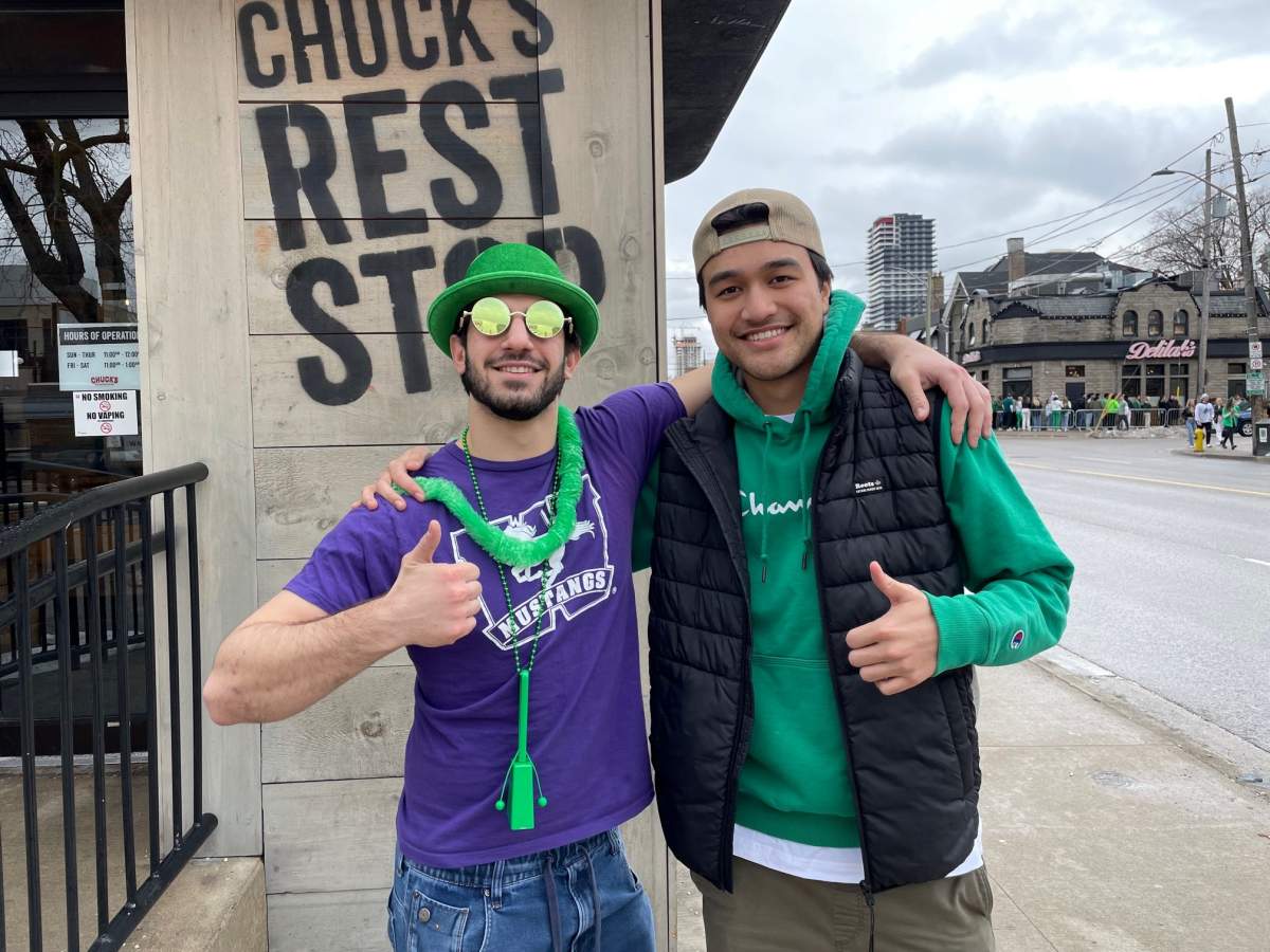 Third-year Western student Adrian Facciponte (left) said he was looking forward to celebrating St. Patrick’s Day after a busy midterm season.