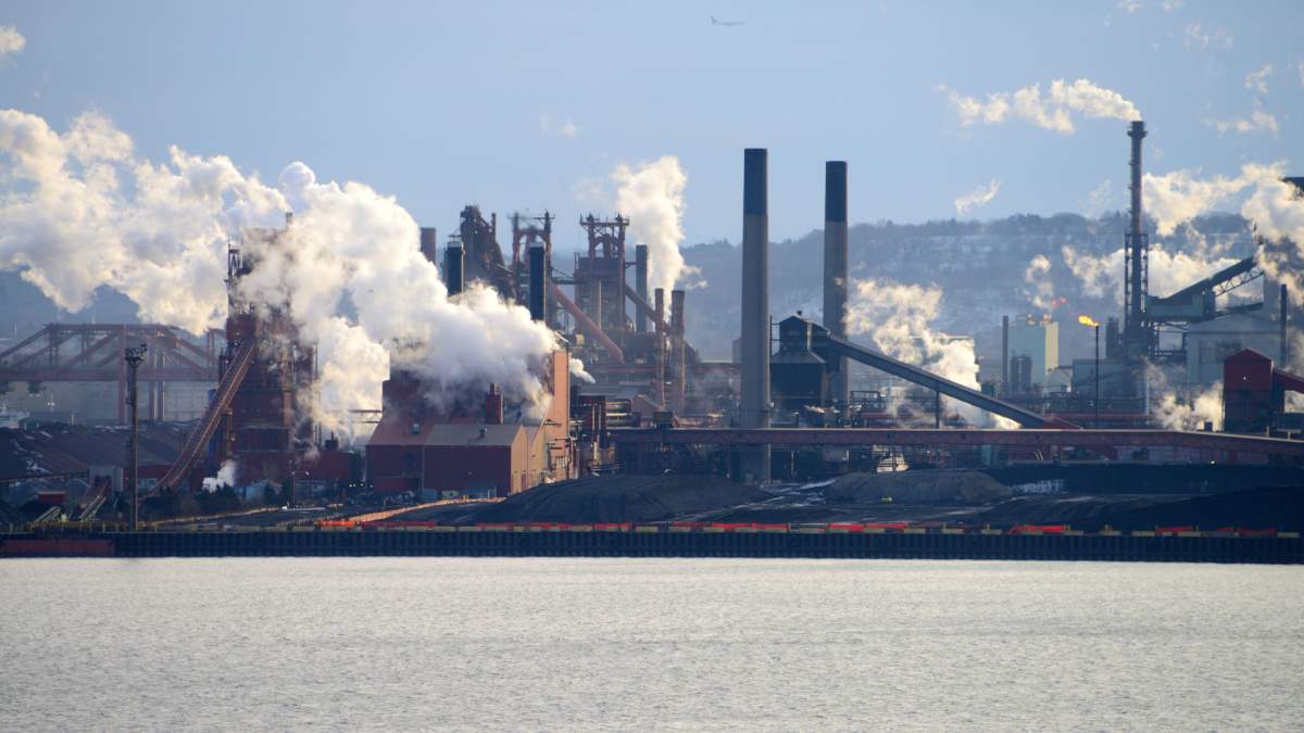 The steelmaking facilities of Arcelor Mittal Dofasco are pictured in Hamilton, Ontario, on December 27, 2022. THE CANADIAN PRESS IMAGES/Stephen C. Host.