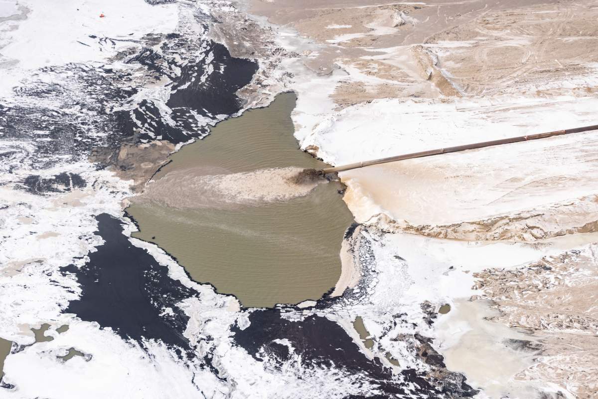 An undated photo of a tailings pond at Imperial Oil's Kearl Lake oilsands mine in northern Alberta.