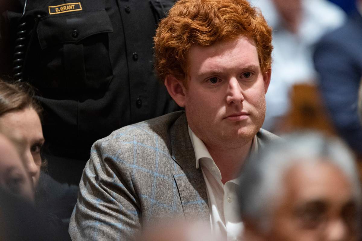 Buster Murdaugh, the son of Alex Murdaugh, listens as Alex Murdaugh's verdict is read at the Colleton County Courthouse in Walterboro, S.C., Thursday, March 2, 2023. Alex Murdaugh was found guilty on two counts of murder in the shooting deaths in June 2021 of his wife Maggie and son Paul.