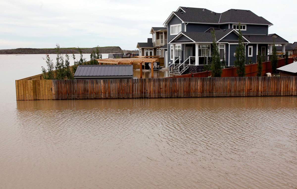A flooded neighborhood in High River, Alta., Saturday, June 29, 2013.