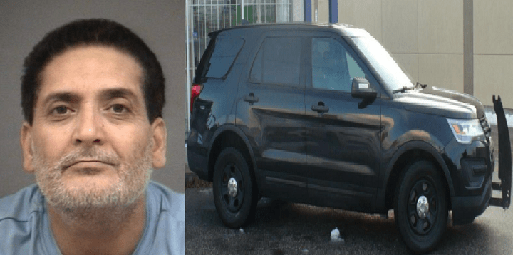 A photo of the suspect Darbara Mann (left) and the suspect vehicle (right).