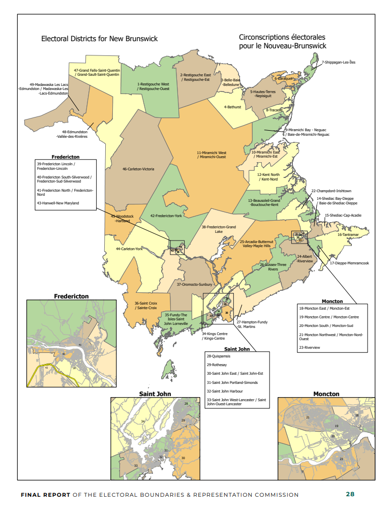 The new electoral boundaries were presented by the co-comissioners on Monday.