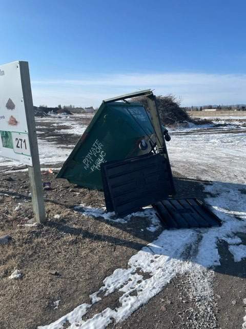 A pipe bomb was set off in a dumpster in Claresholm.