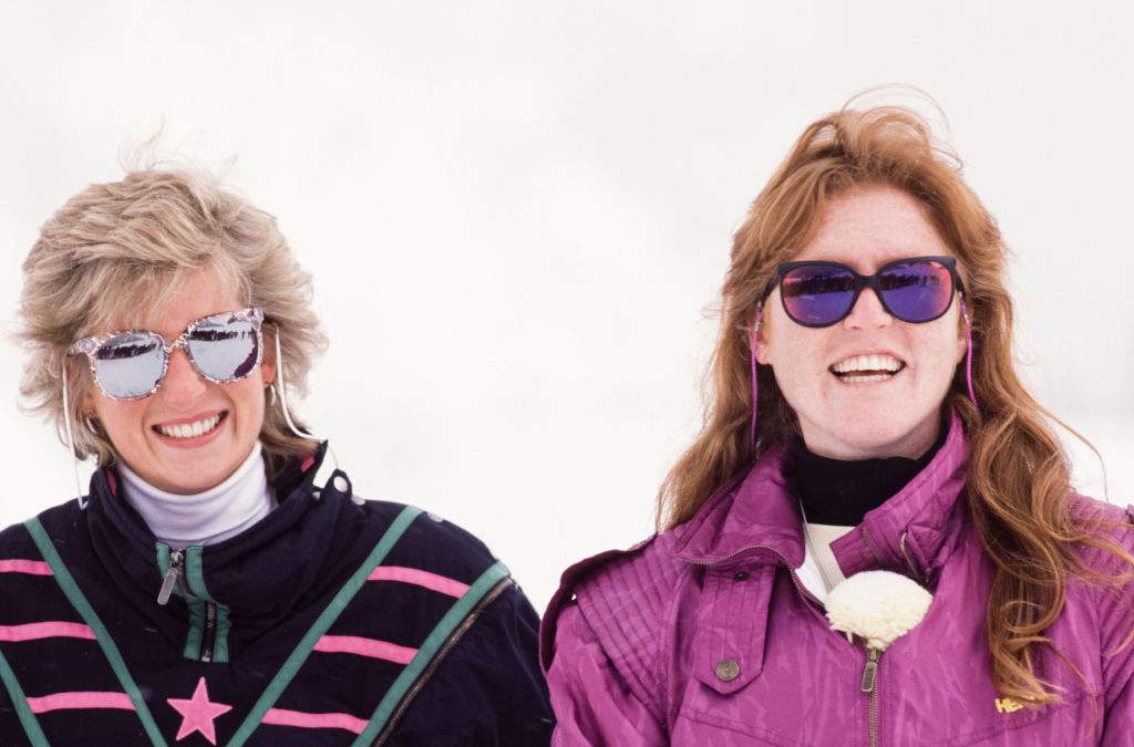 Princess Diana and Sarah Ferguson pictured on a ski trip in 1988.