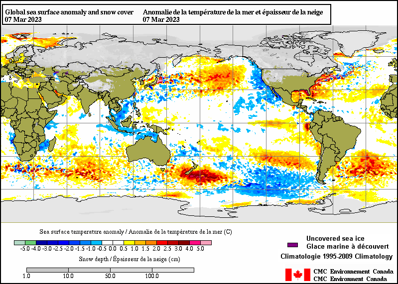 The earliest indications of an El Niño (period of warming) are becoming apparent off the coast of Ecuador and Peru in South America.