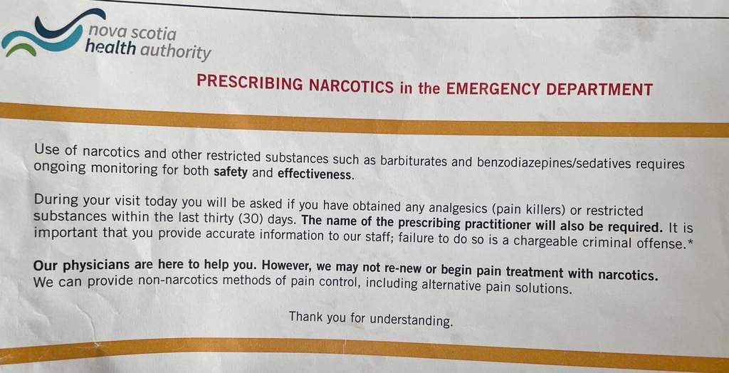 Neath attended two hospital ER’s with the hope of refilling his prescriptions. He was handed a letter at both locations saying they would not give out opioids.