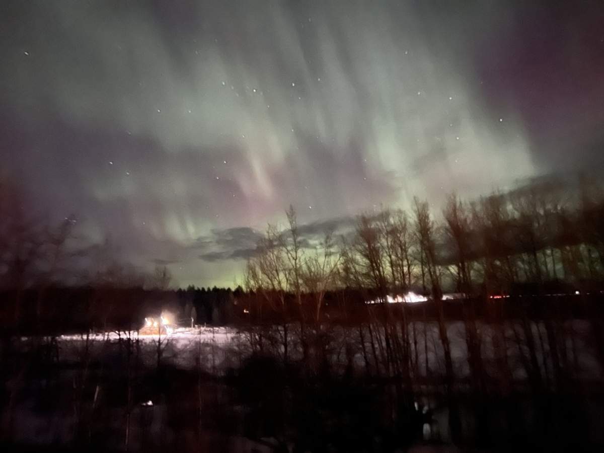 The northern lights seen from 100 Mile House, B.C.