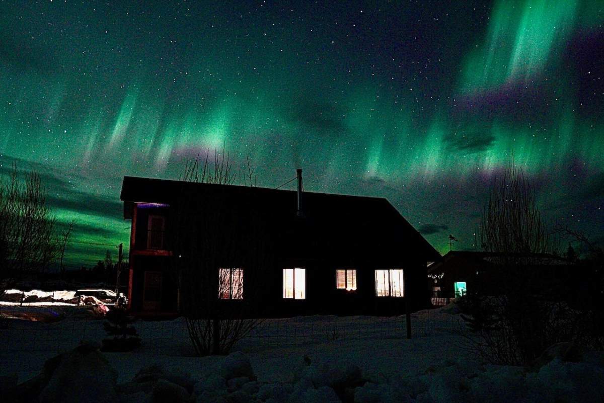 The northern lights viewed from Pressy Lake, B.C.