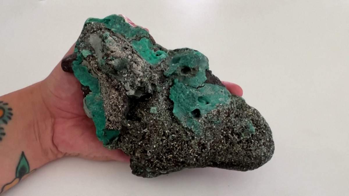 Plastic found on rocks inspected at the Federal University of Parana in Brazil.