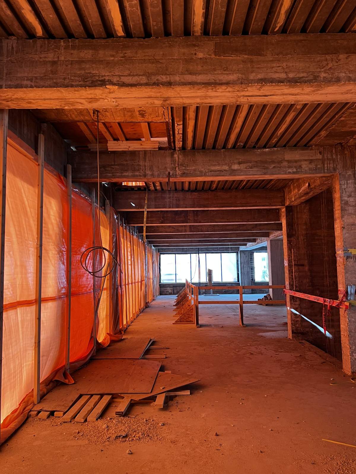 The interior of the Barron Building during redevelopment, which served as a set for HBO's The Last of Us.