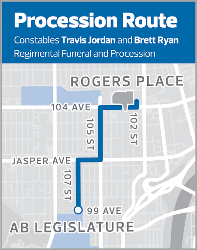 Edmonton police regimental funeral and procession will include road closures, transit detours - image