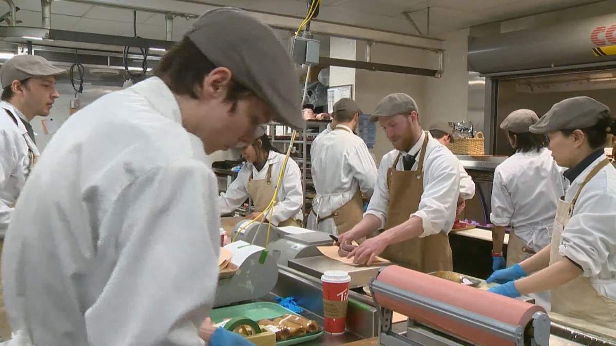 Student butchers prepare meat at SAIT