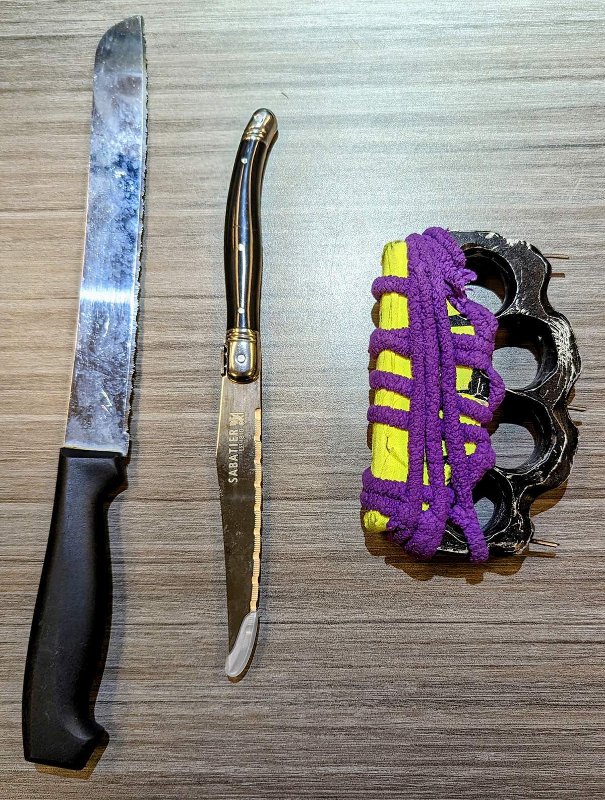 Weapons Seized after incident at Thompson Mall in Manitoba. 