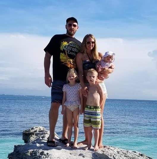 Trevor Pierce with his family.