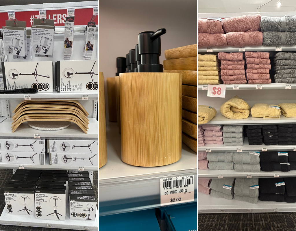 Zellers offers lots of accessories for the home office (L) as well as cozy options to create your own at-home spa.