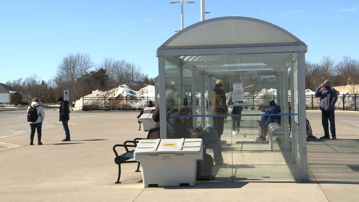 A Kingston Transit bus shelter just off Gardiners Road where an assault took place