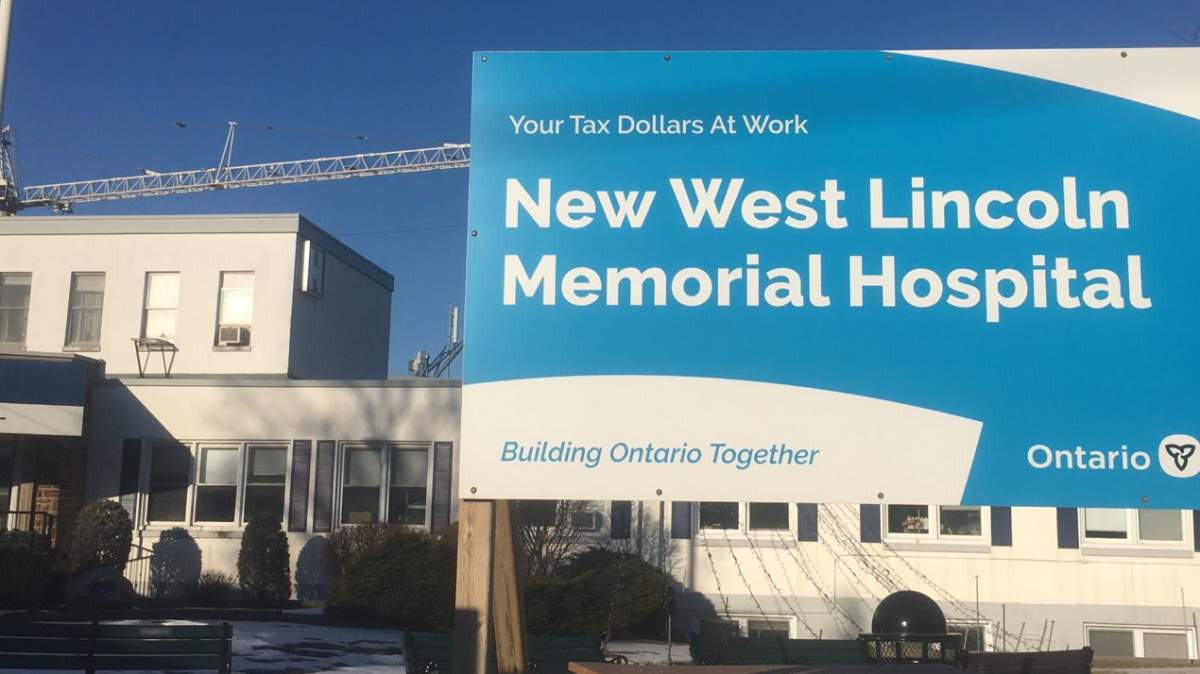 Construction of the new West Lincoln Memorial Hospital on Main Street east in Grimsby, Ont. 