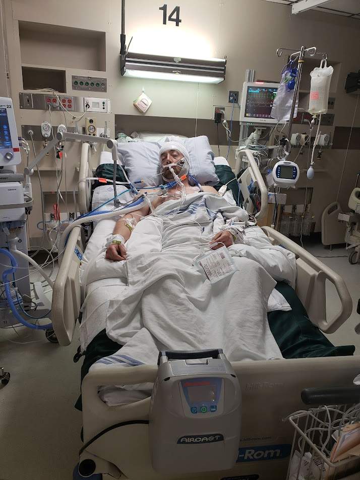 The aftermath of Brennon Dulle’s brain surgery.