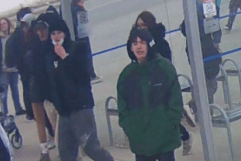 pictures of people of interest and/or witnesses to a violent assault at a Kingston bus shelter