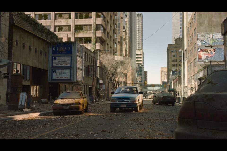 The Globe Cinema in downtown Calgary, as it appears in "The Last of Us."