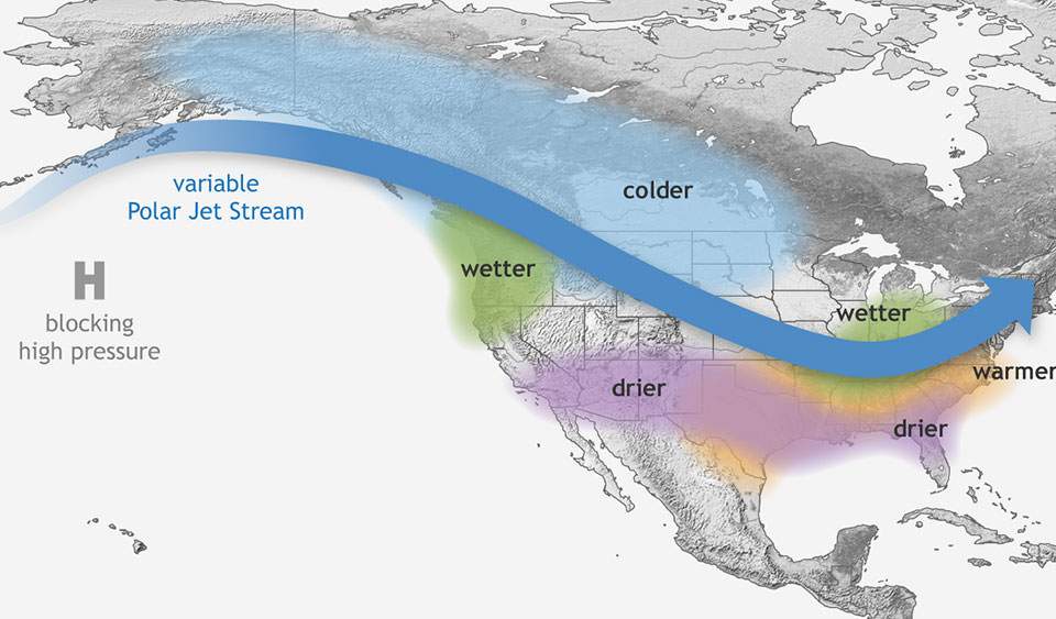 La Niña is a weather phenomenon that results in changes to atmospheric conditions often leading to cooler temperatures in western Canada.