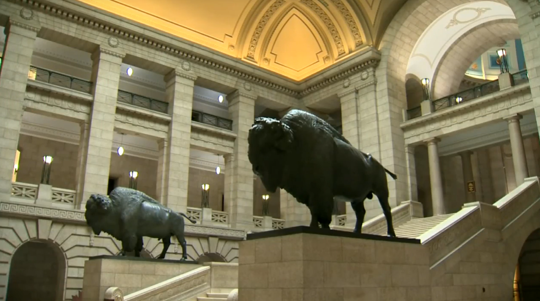 Inside the Manitoba Legislative Building.