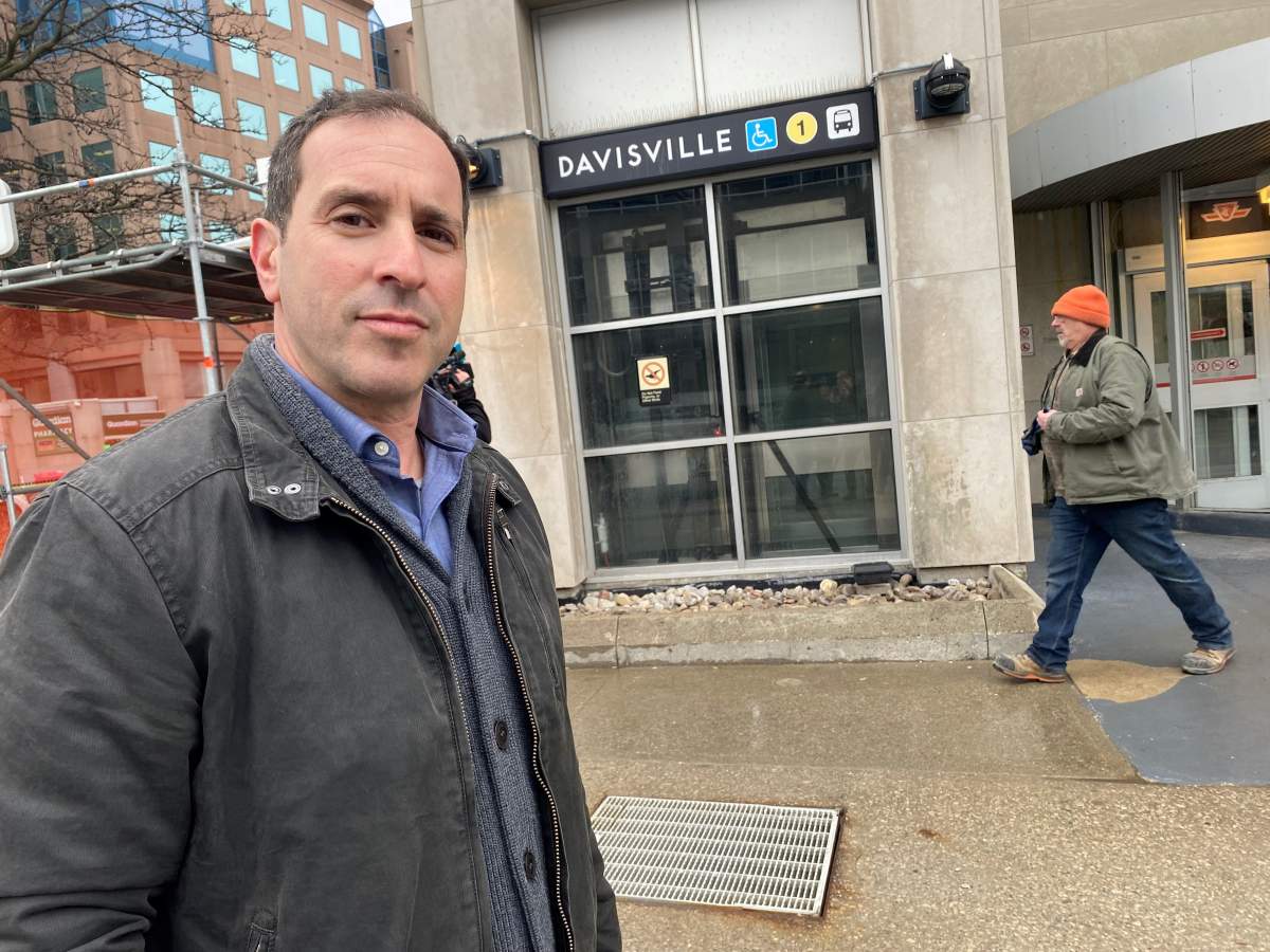 Josh Matlow stands outside ttc station