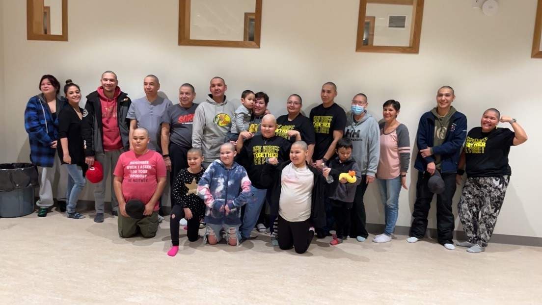 Shenelle Meneen's family shaved their heads in an act of solidarity and support when she started her chemotherapy.