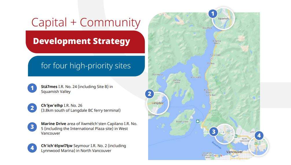 An overview of the sites the Squamish Nation is launching land-use planning for.