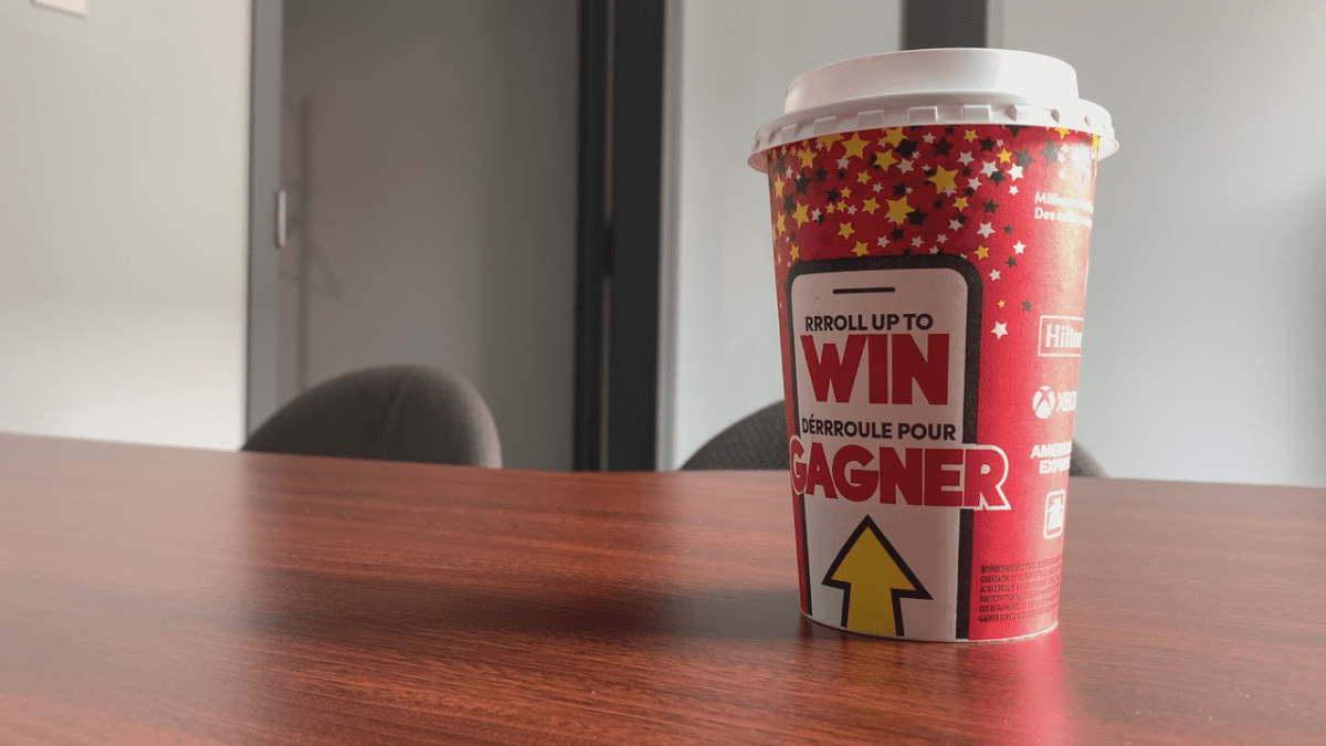 The prize showed up as a $10,000 American Express pre-paid card, but winners have only been offered a $50 Tim Hortons gift card instead.