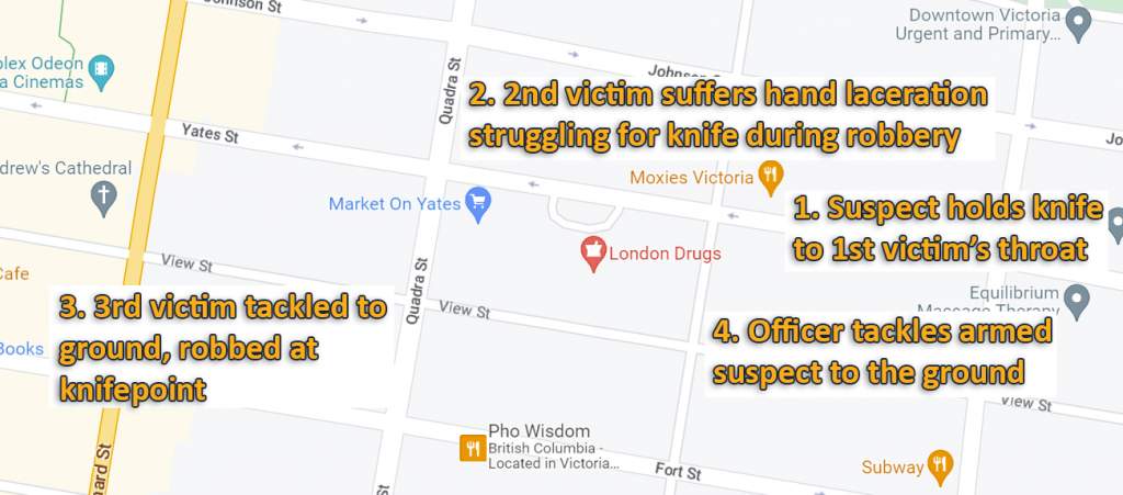Victoria police tackle man accused in knifepoint robbery spree - image