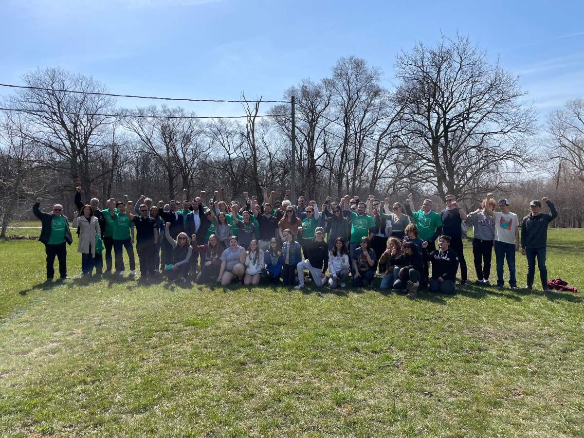 Community members at Tuesday's launch of the annual London Clean and Green campaign on April 11, 2023.