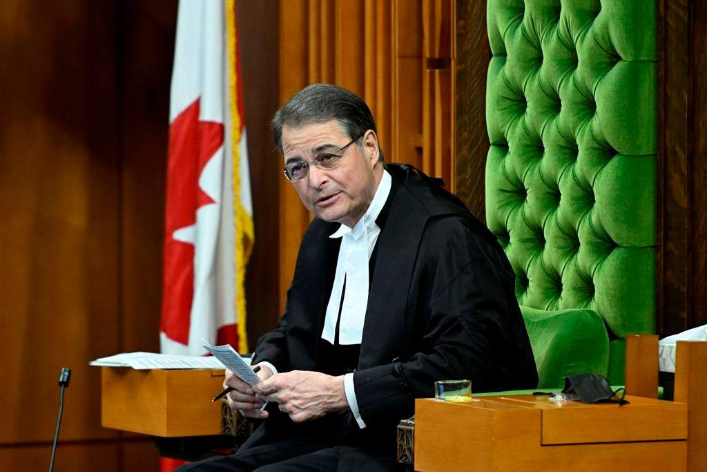 Speaker of the House of Commons Anthony Rota looks on during question period in the House of Commons on Parliament Hill in Ottawa on Thursday, June 16, 2022.
