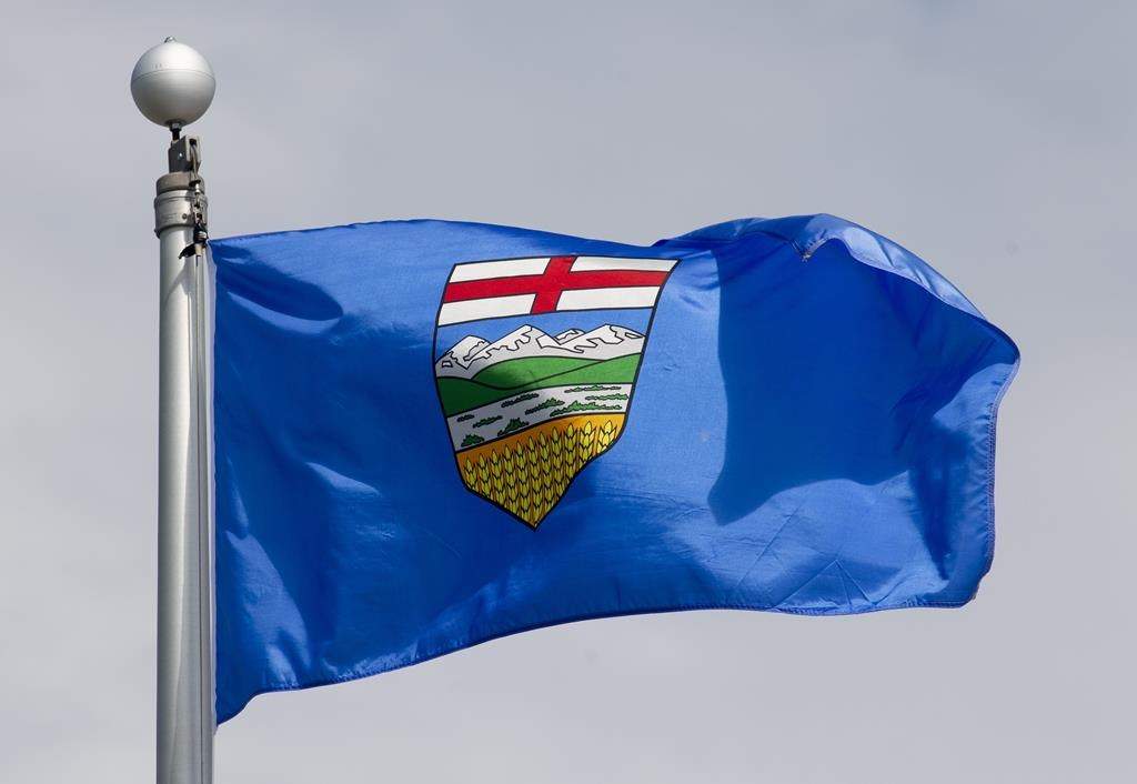 Alberta's provincial flag flies in Ottawa on Tuesday June 30, 2020. Alberta Health Services says there province is seeing a jump in whooping cough cases in the southern region.