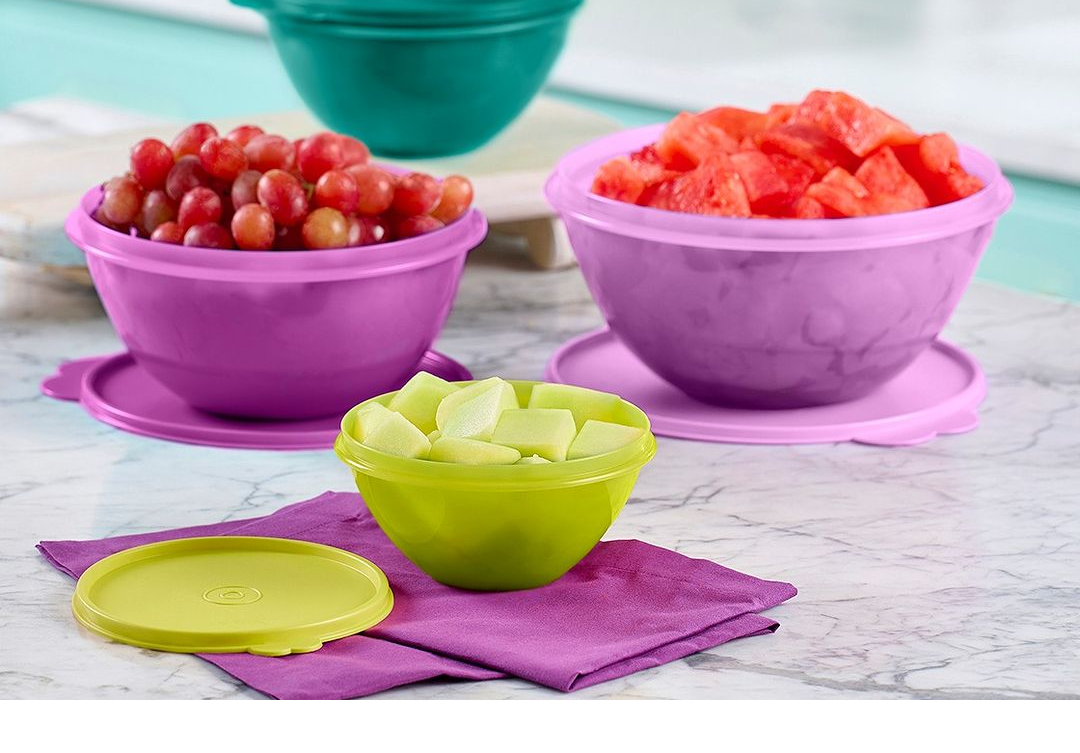 Tupperware's classic, all-purpose Wonderlier bowls in a promotional post on Instagram.