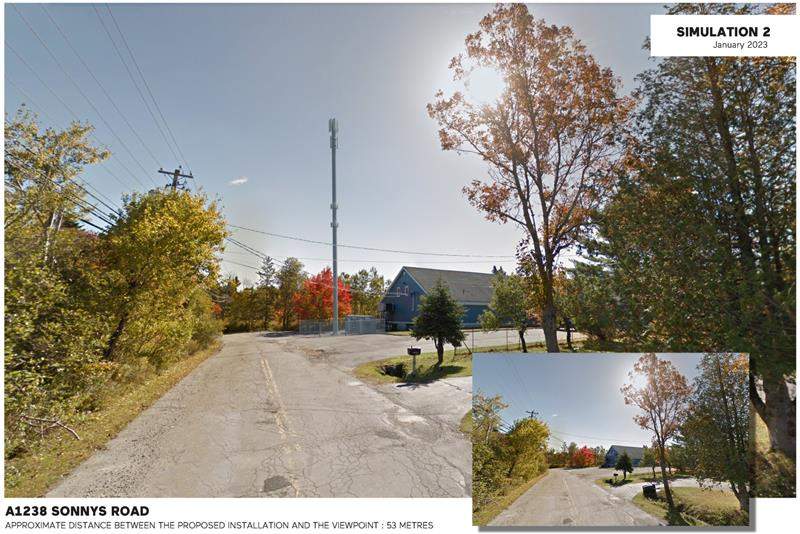 A rendering from LandSolutions of what the proposed 35-metre monopole in Upper Tantallon, N.S. would look like.