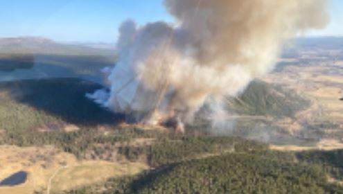 An aerial shot of the Dripping Water Wildfire.