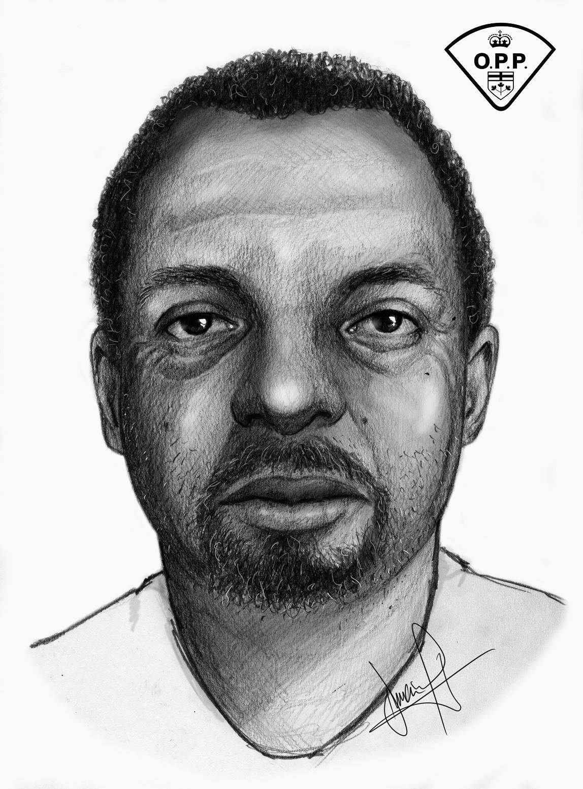 A sketch of a man's face.