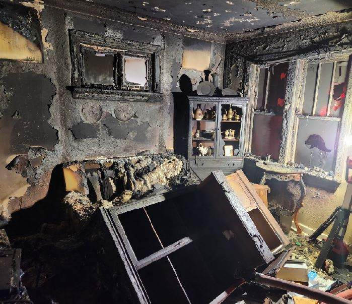 Damage caused by a house fire in Portage la Prairie.