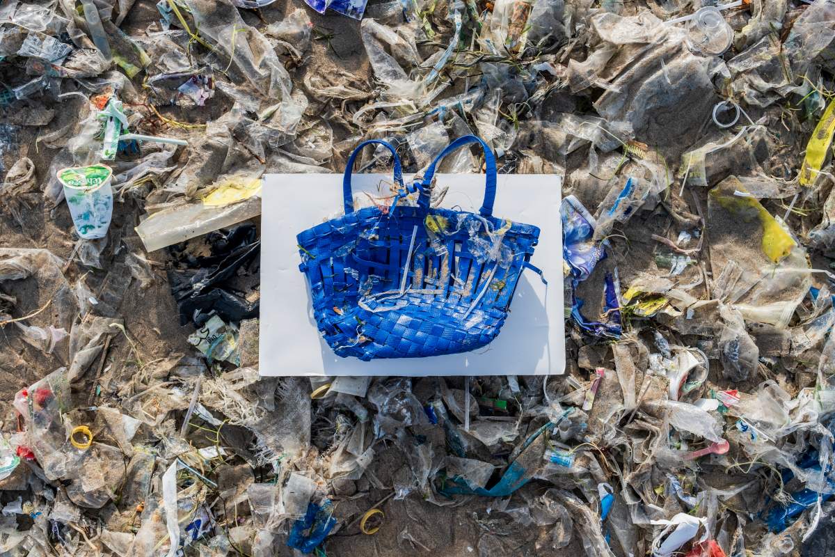 A group of ocean plastic and debris.