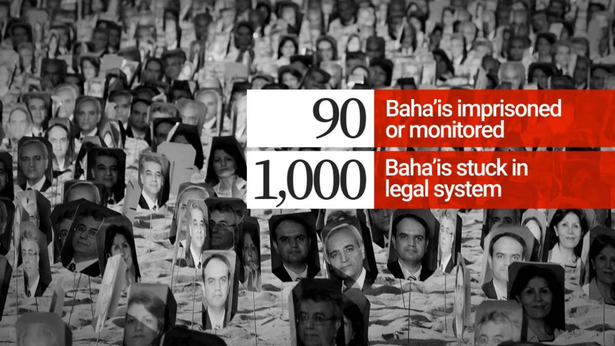 According to the Baha’I International Community, 90 Baha’is are currently in prison in Iran or are subject to ankle monitoring and 1,000 Baha’is are languishing in the judicial system.